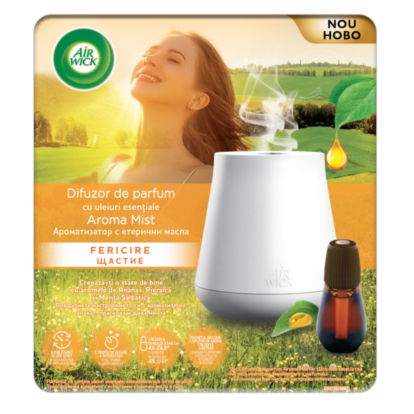 Air Wick Aroma Difuzor de parfum cu uleiuri esentiale odorizant de cameră, Fericire, 20 ml