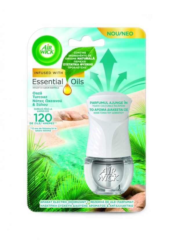 Air Wick odorizant electric de cameră, Oaza Turcoaz, 19 ml