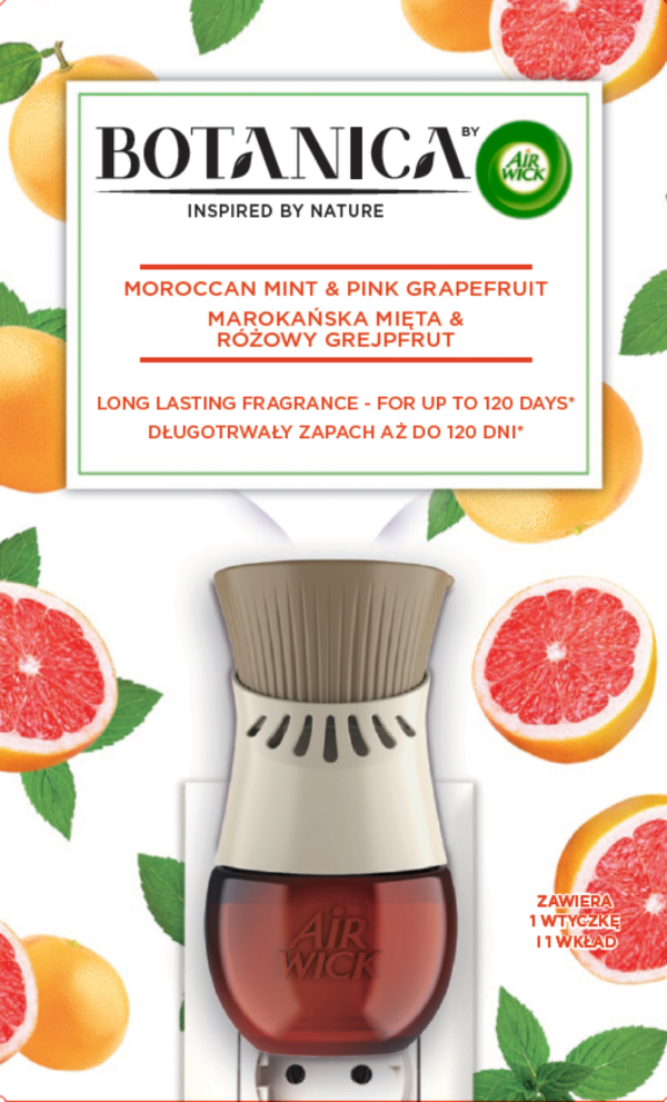 Botanica by Air Wick odorizant de cameră electric, Mentă Marocana și Grapefruit Roz, 19 ml